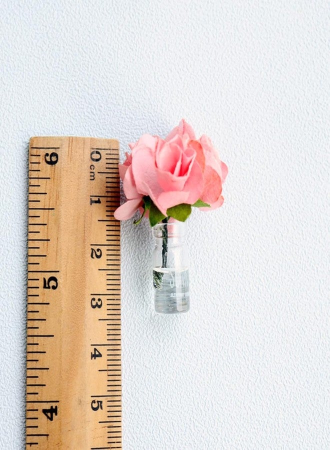 Jizlan Pink Dollhouse Toy Mini Vase Miniature Garden Landscape Colored Flower Glass Bottle Model Miniature Decoration DIY Accessories Shooting Props - Image 2